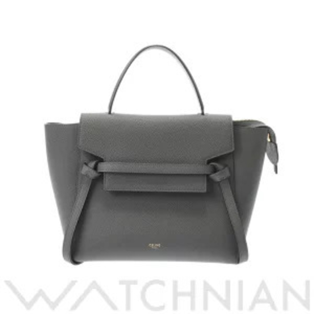 Celine Belt Bag Gray Grained Calf Leather Handbag